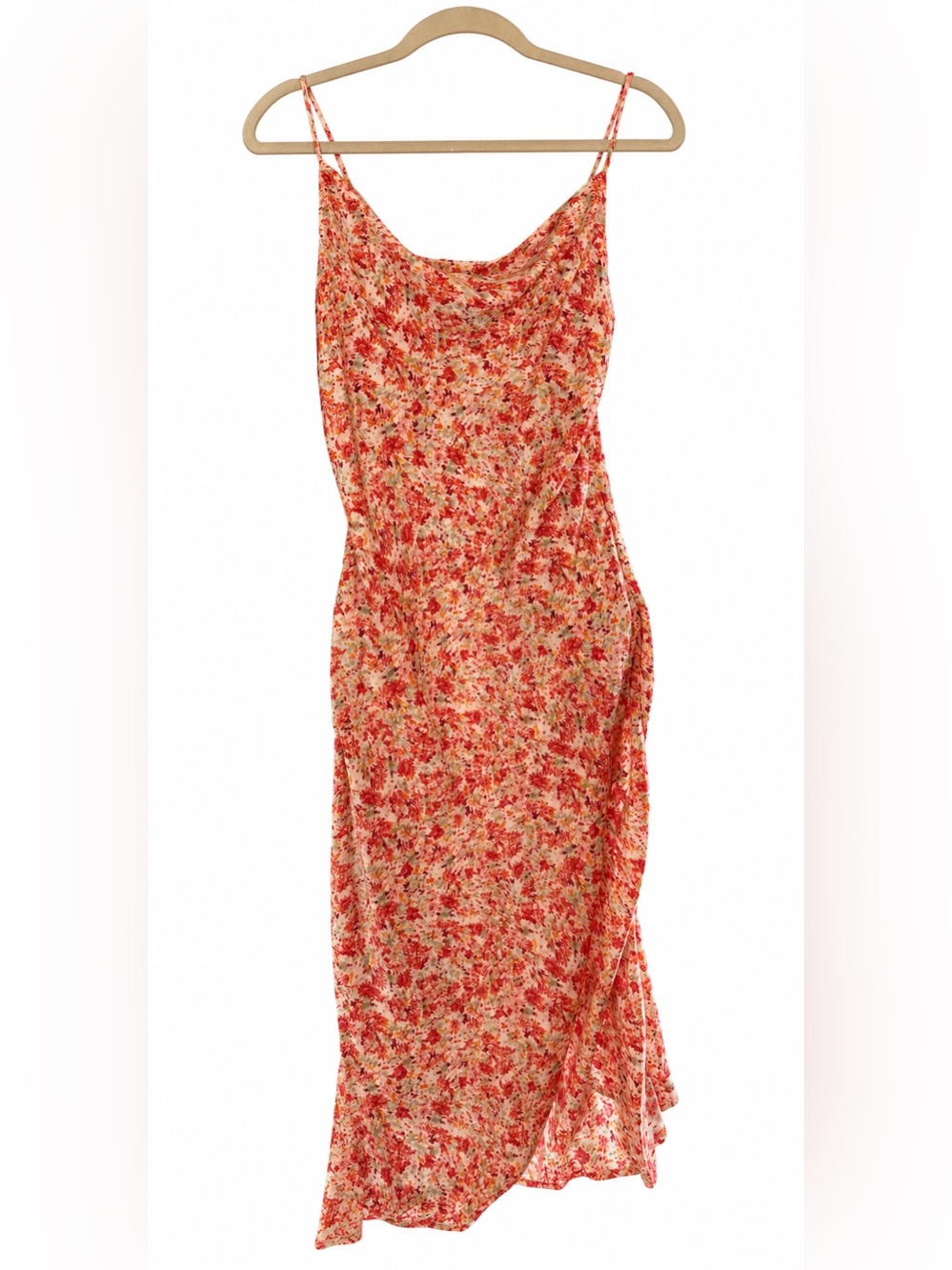 NWT Black Tape Floral Cowl Neck Midi Slip Dress Pink Sage Small